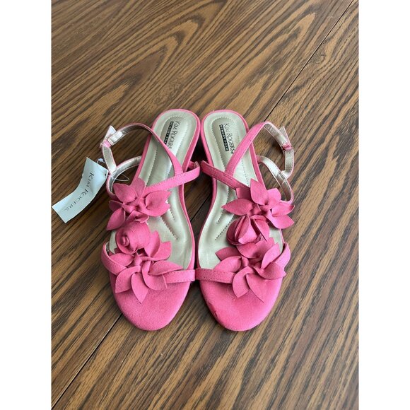 Kim Rogers Wayflower Memory Foam pink floral open toed sandals size 9M - Picture 1 of 6